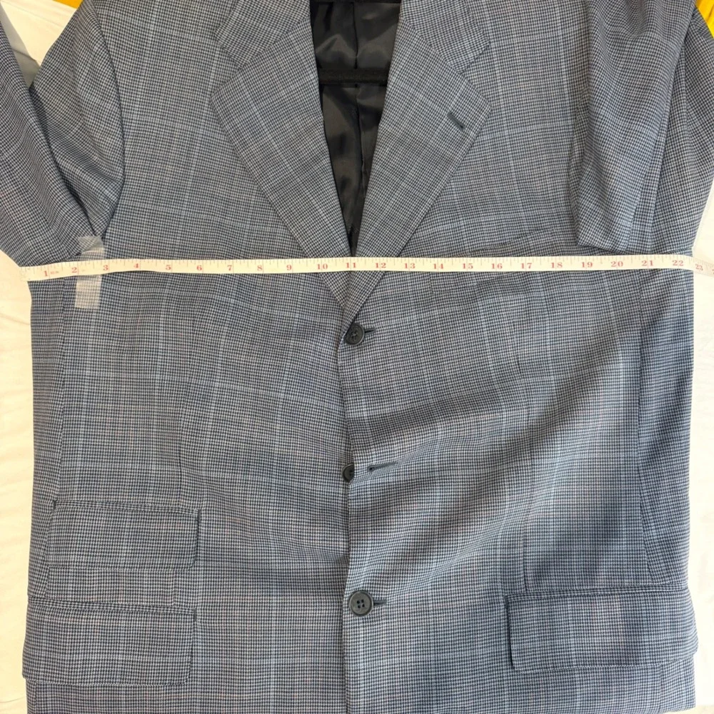 Enrico Isaia Sport Coat Mens Blue Glen Plaid Wool 3-Button Blazer Italy Zelander